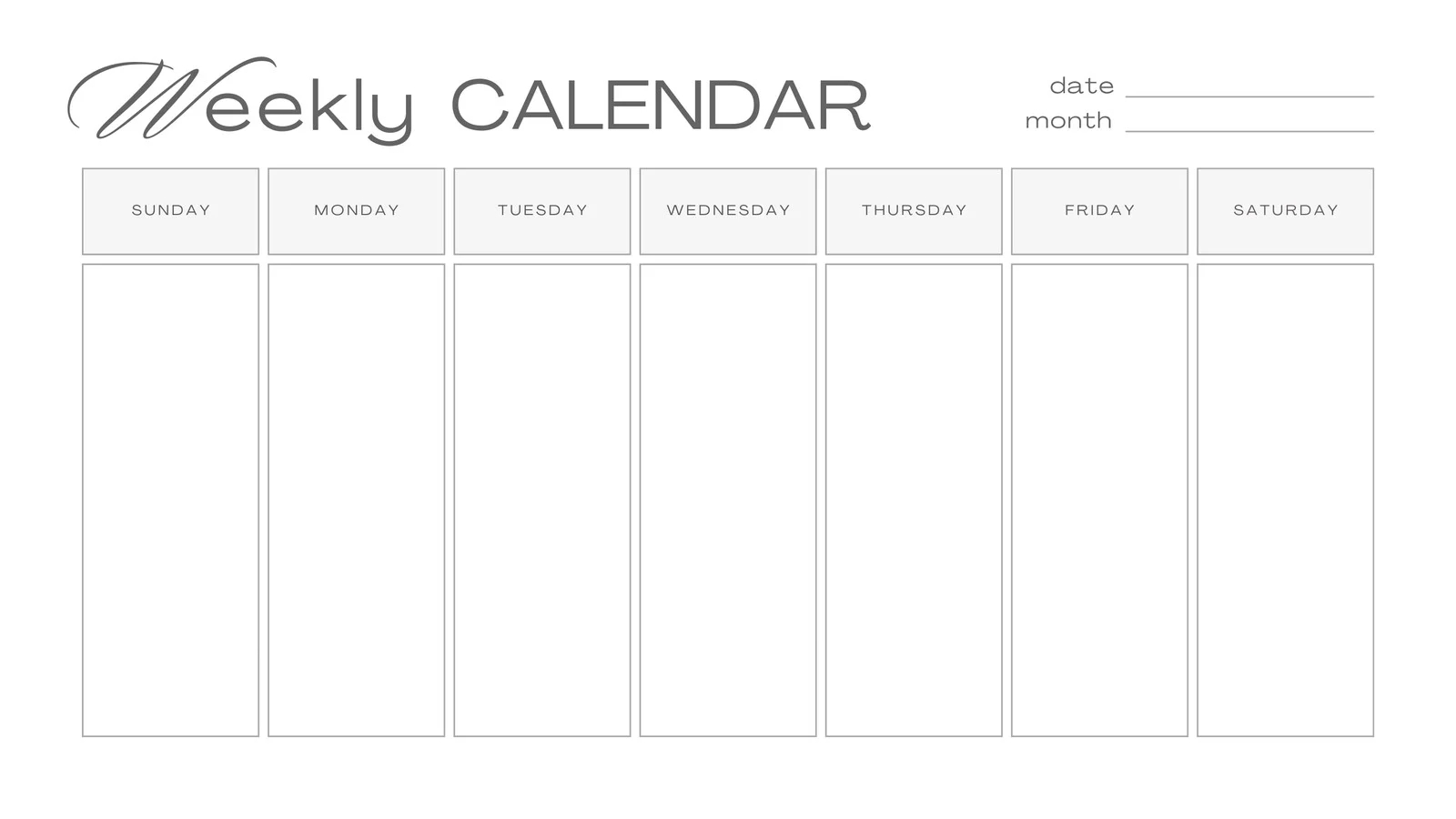 Free Printable Blank Calendar Templates