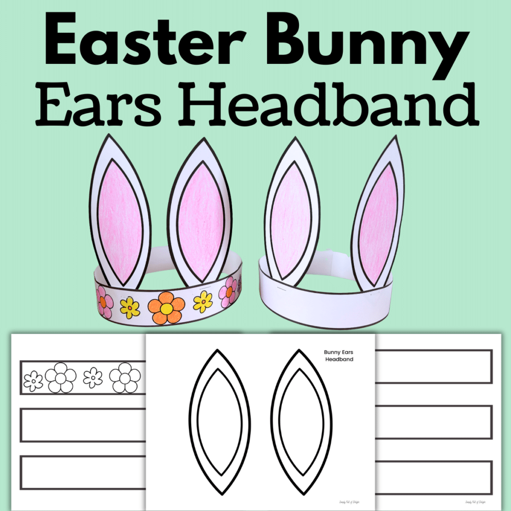 Free Printable Easter Bunny Ears Headband For Kids Simply Full Of Delight