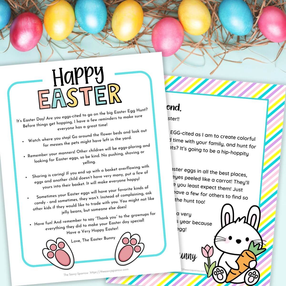 Printable Easter Bunny Letter Template