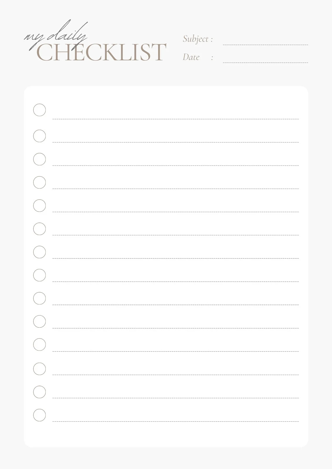 Printable Morning Routine Template