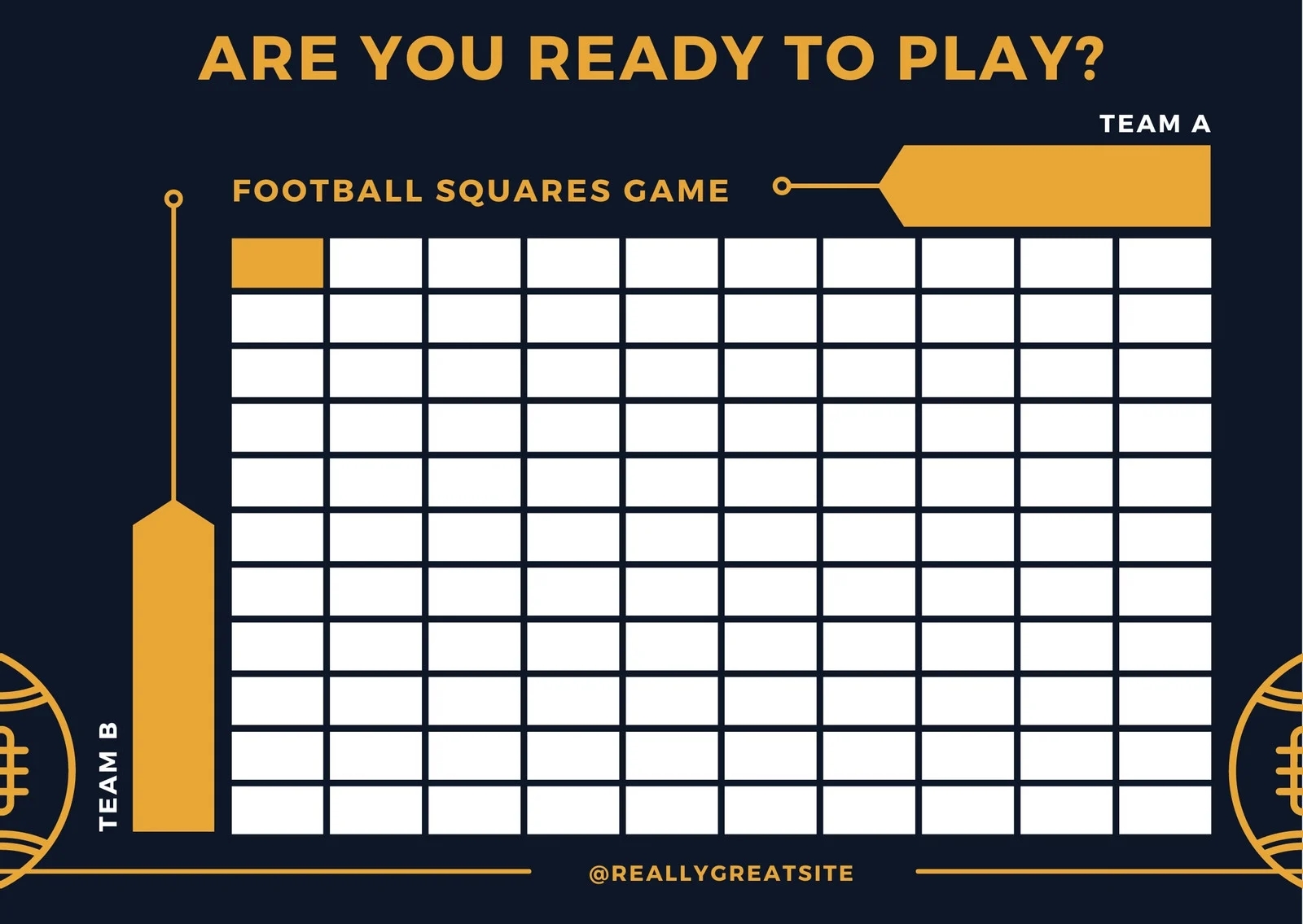 Free Printable Football Squares Game Card Templates Canva Free Printable Football Squares Game Card Templates Canva