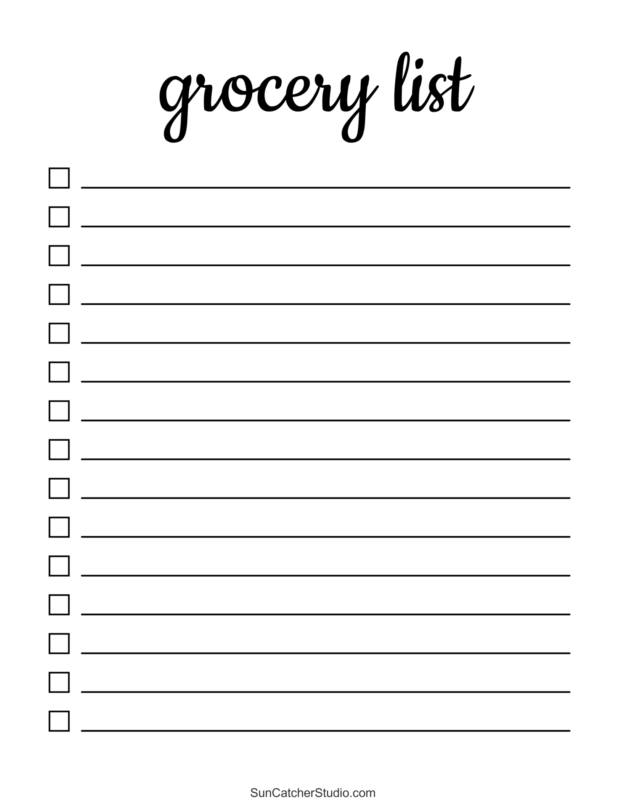 List Template Printable