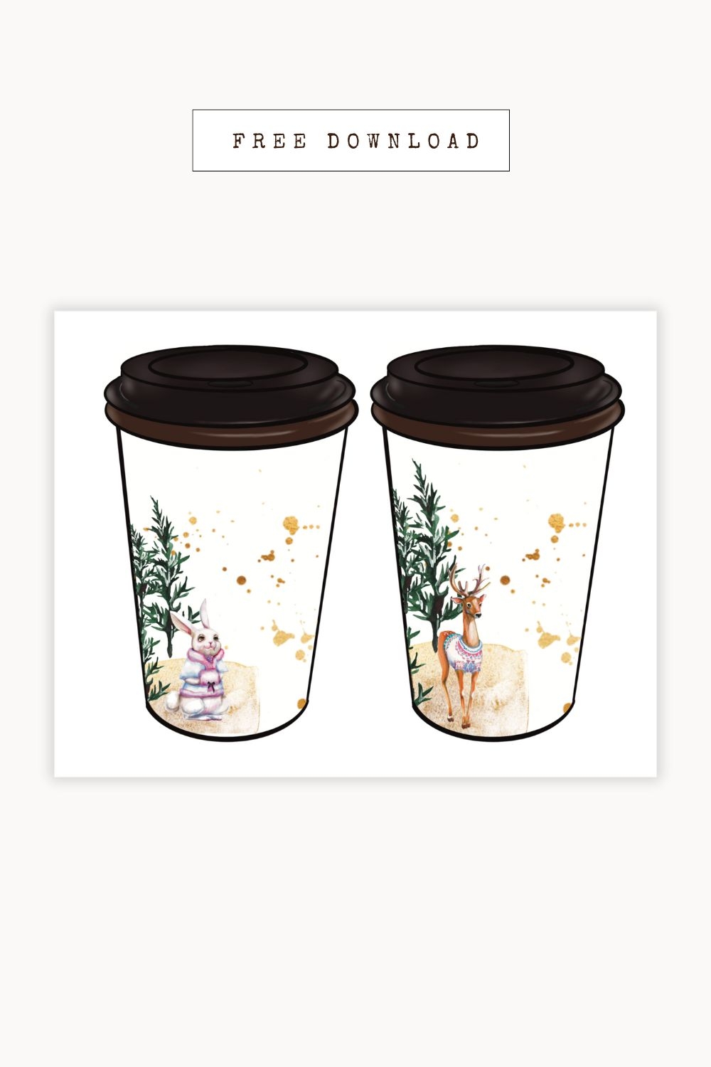 Free Printable January Winter Coffee Sleeve Display Card Pretty Darn Adorable