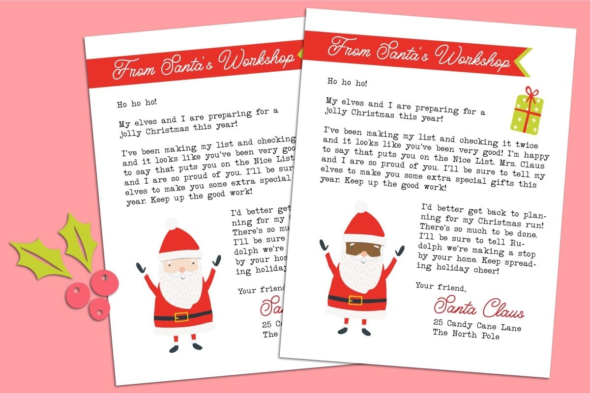 Free Printable Template Letter From Santa