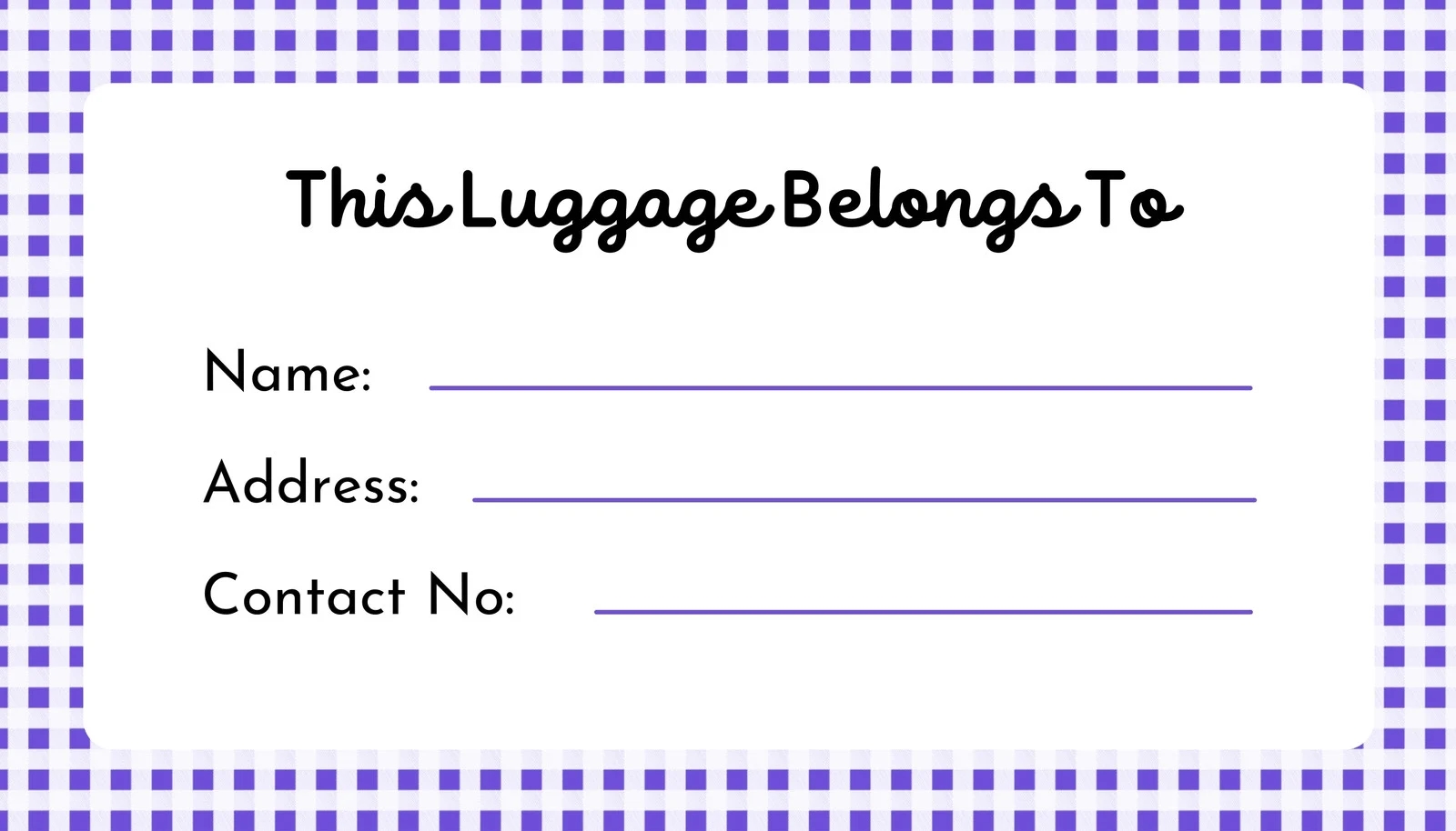 Free Printable Luggage Tags