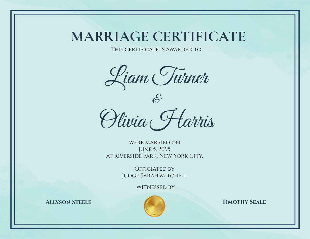 Free Printable Marriage Certificate Templates To Customize Online