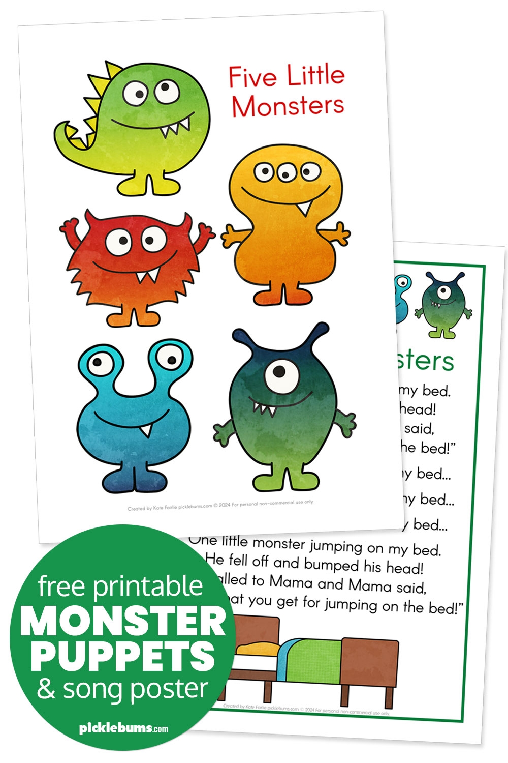 Free Printable Monster Puppets Picklebums