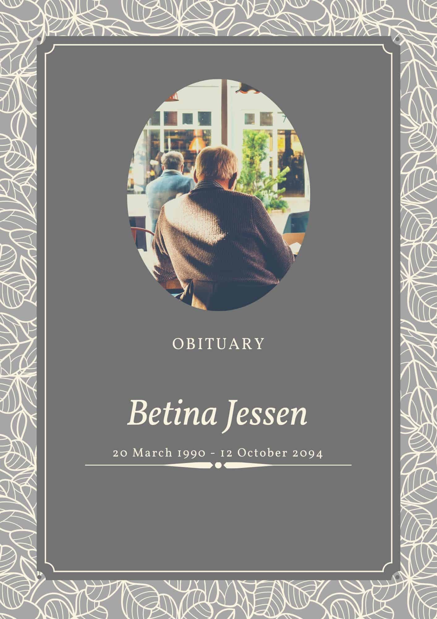 Free Printable Obituary Templates Word PDF Mother Father Grandmother