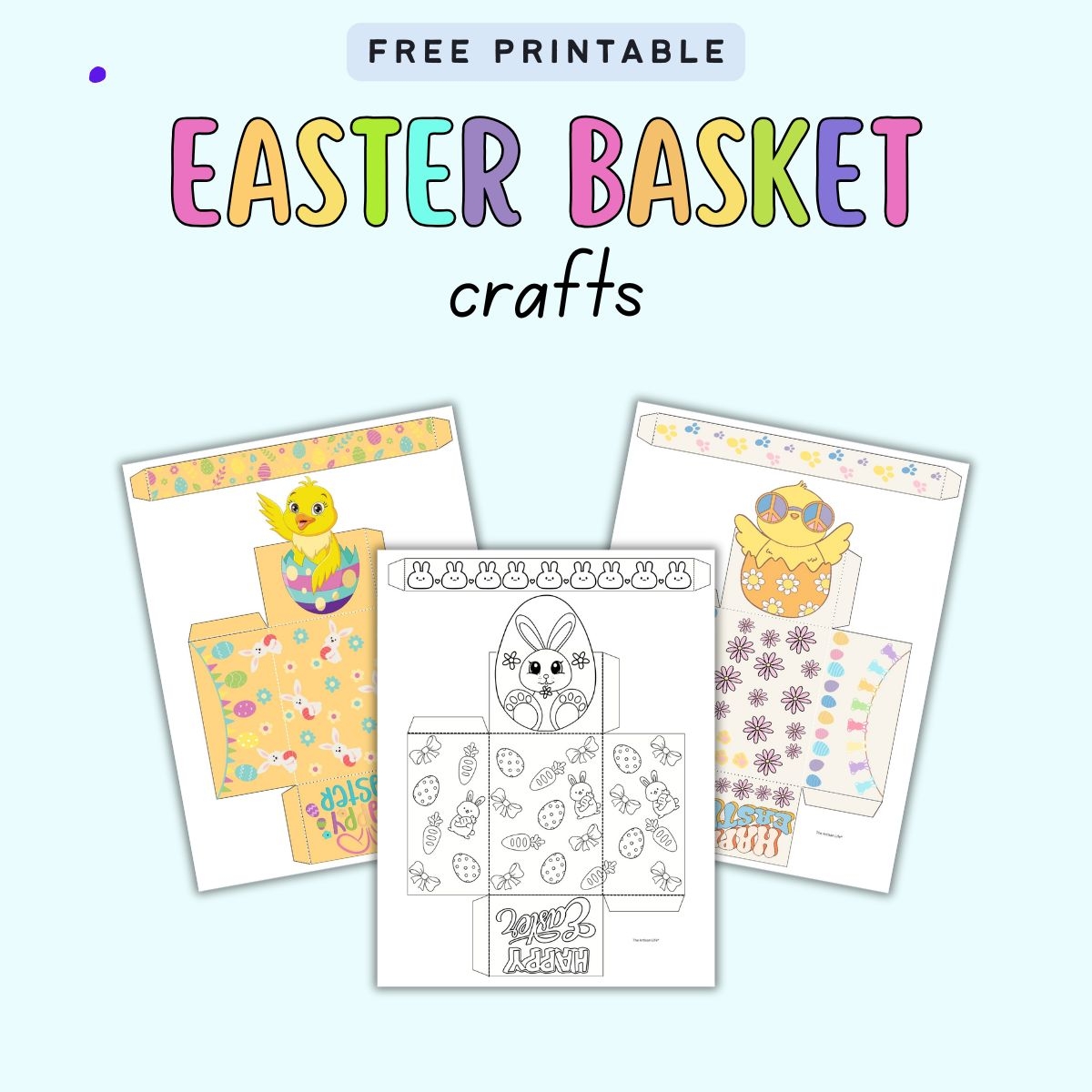 Free Printable Paper Easter Basket Templates The Artisan Life