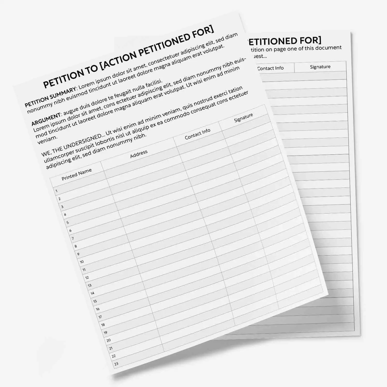 Printable Petition Template