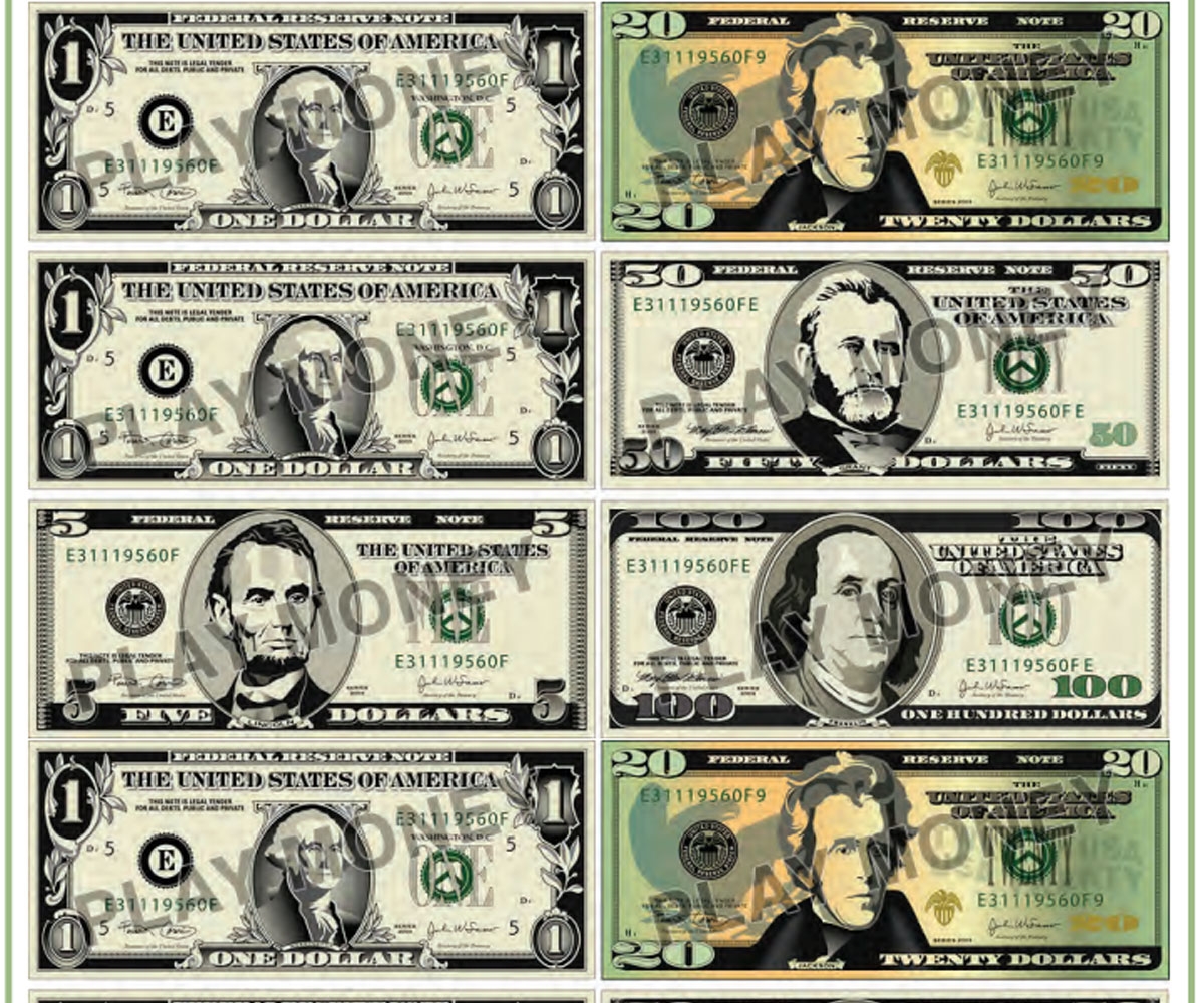 Free Printable Play Money FamilyEducation Free Printable Play Money FamilyEducation