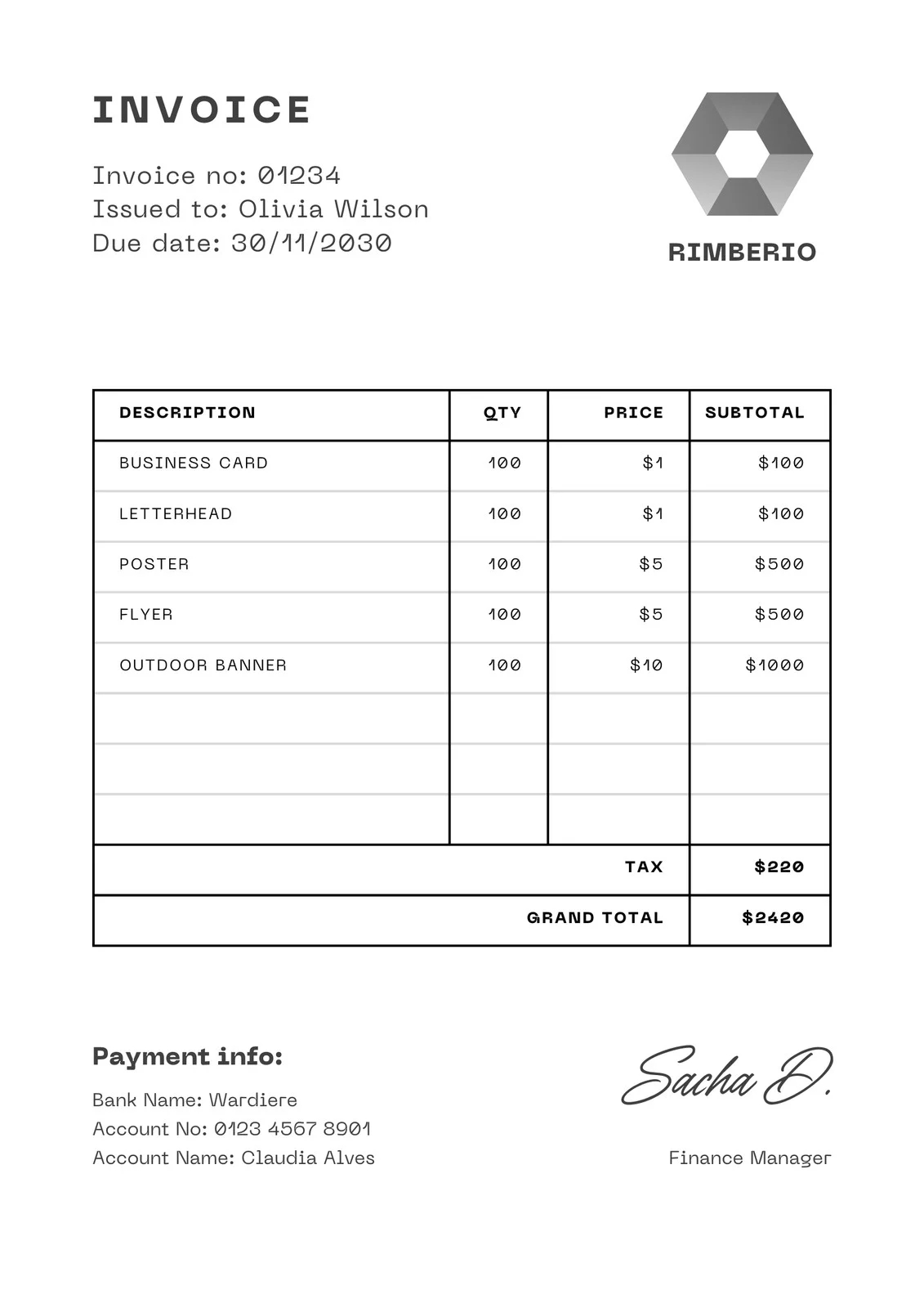 Free Printable Professional Invoice Templates To Customize Canva