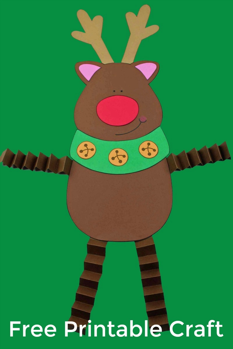 Free Printable Reindeer Craft With Accordion Legs Mama Likes This