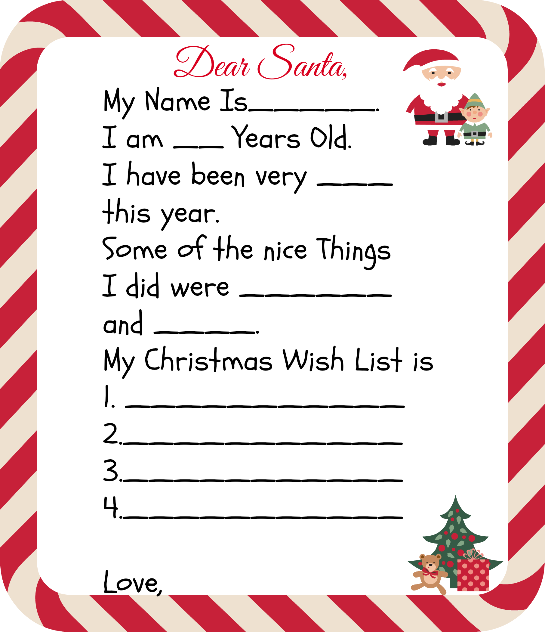 Printable Santa Letter Template
