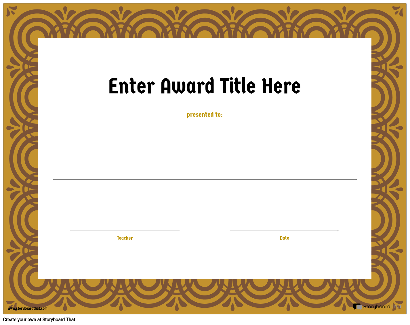 Printable Award Template