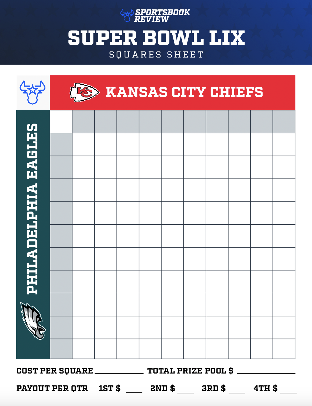 Free Printable Super Bowl Squares 2025 Best Numbers PDF Free Printable Super Bowl Squares 2025 Best Numbers PDF