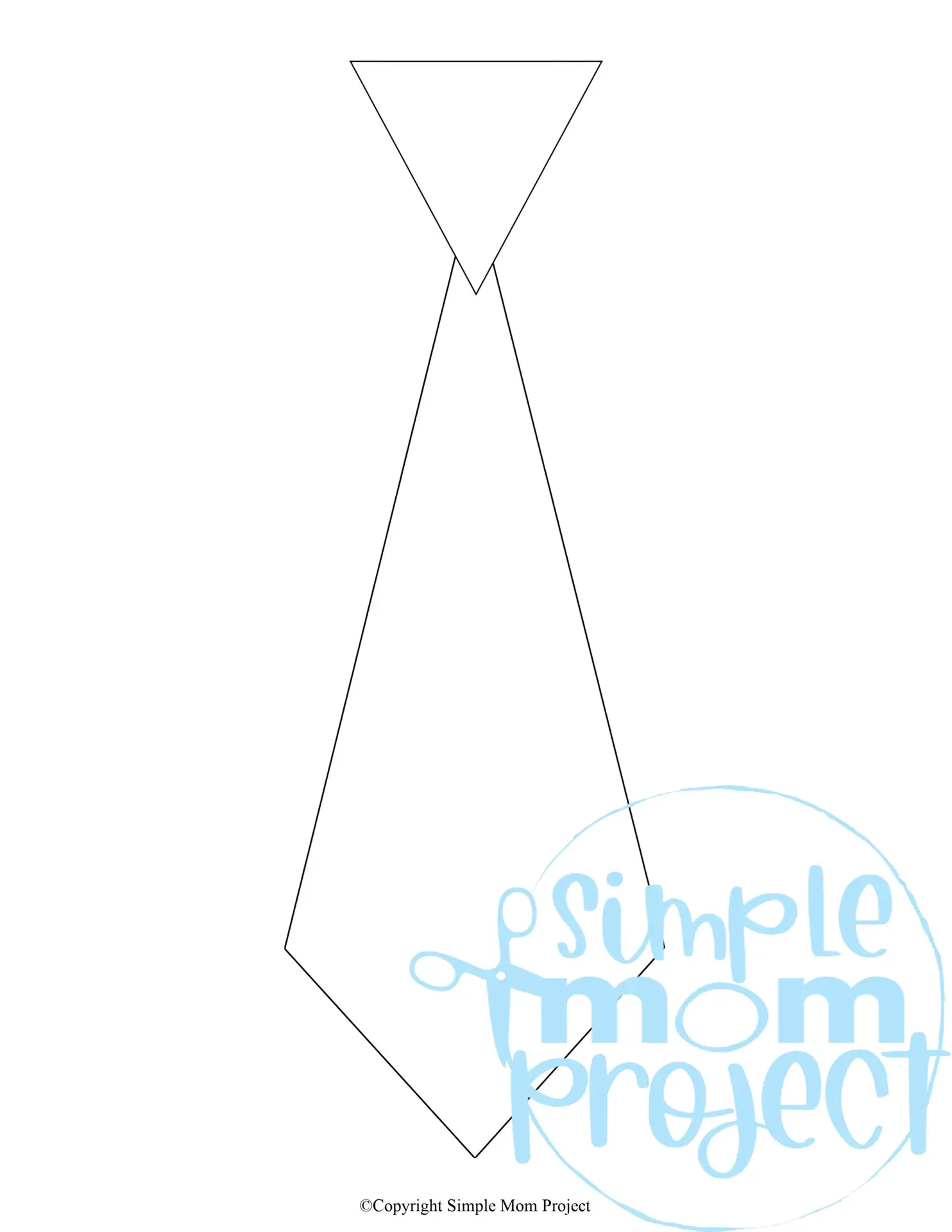 Free Printable Tie Stencil Pattern Template For Kids Simple Mom Project