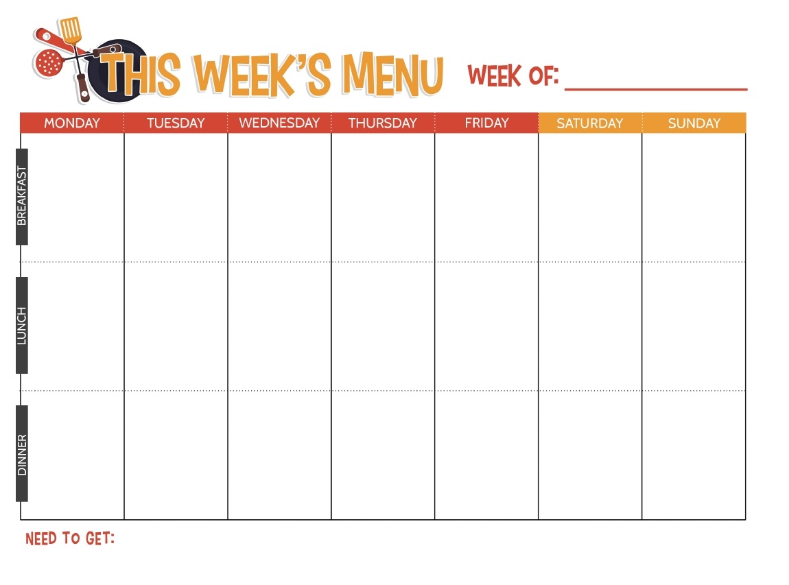 Free Printable Weekly Meal Planner Not Quite Susie Homemaker