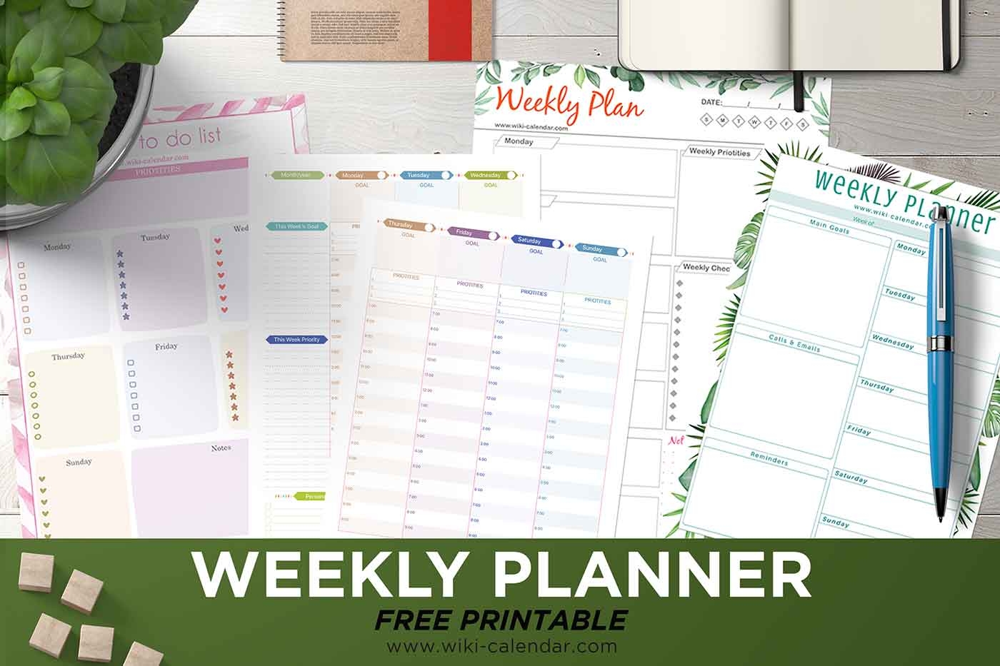 Free Printable Weekly Calendar Templates