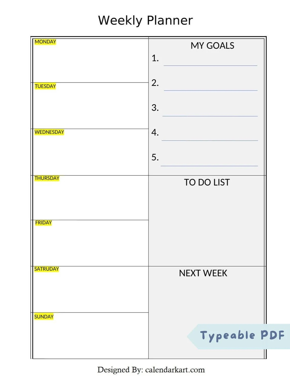 Printable Day Schedule Template