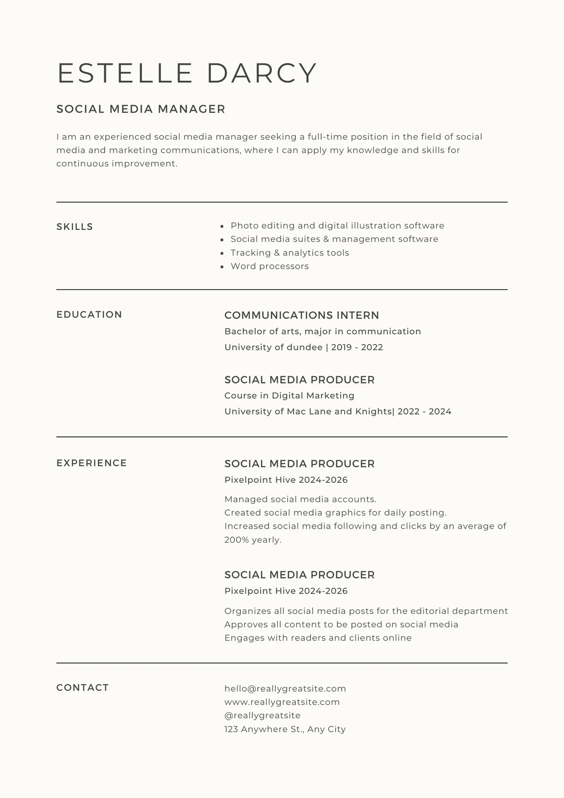 Free Professional Simple Resume Templates To Customize Canva