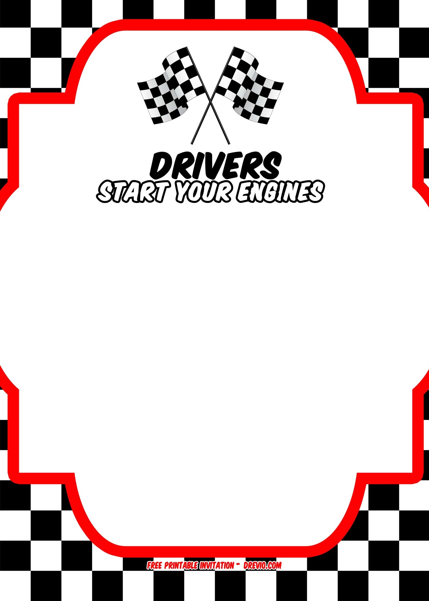 FREE Race Car Birthday Invitation Template Printable Download Worksheets Library