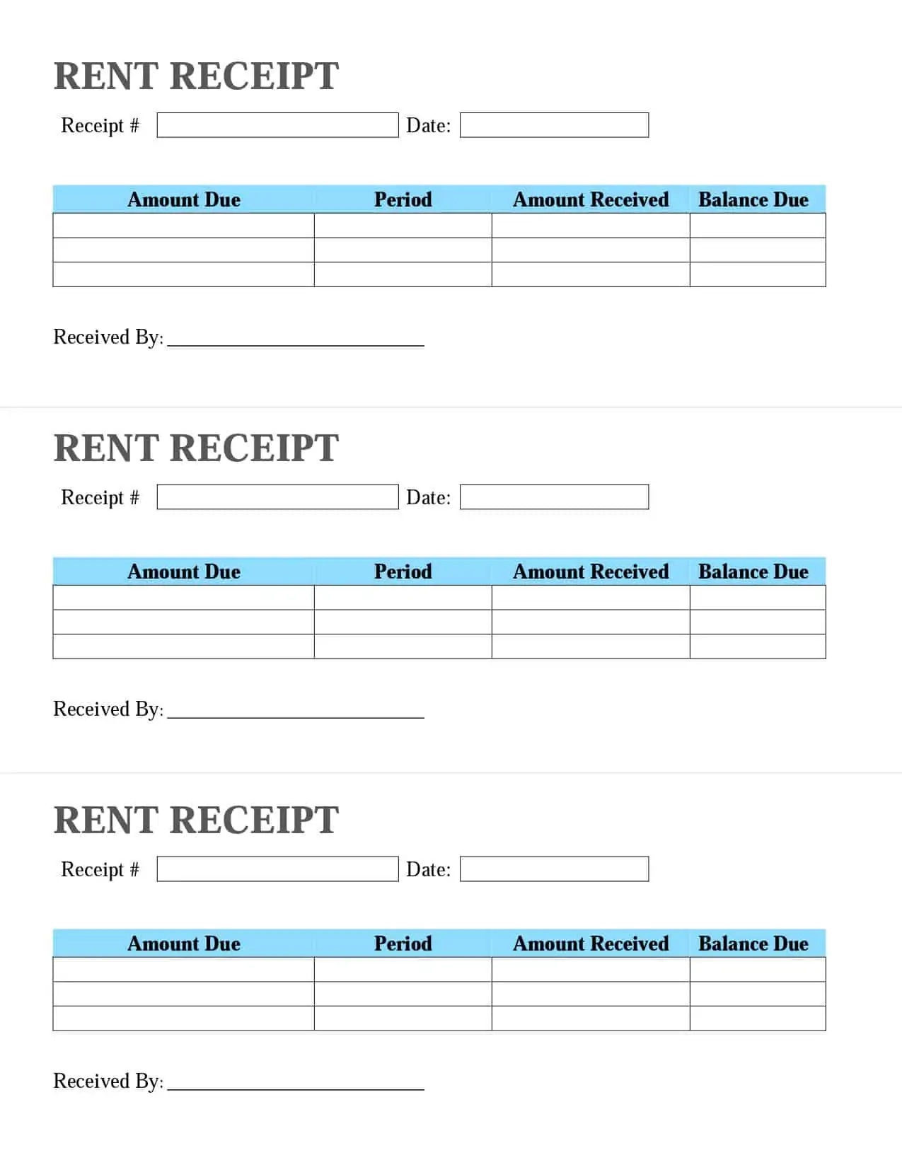 Free Receipt Template Printable