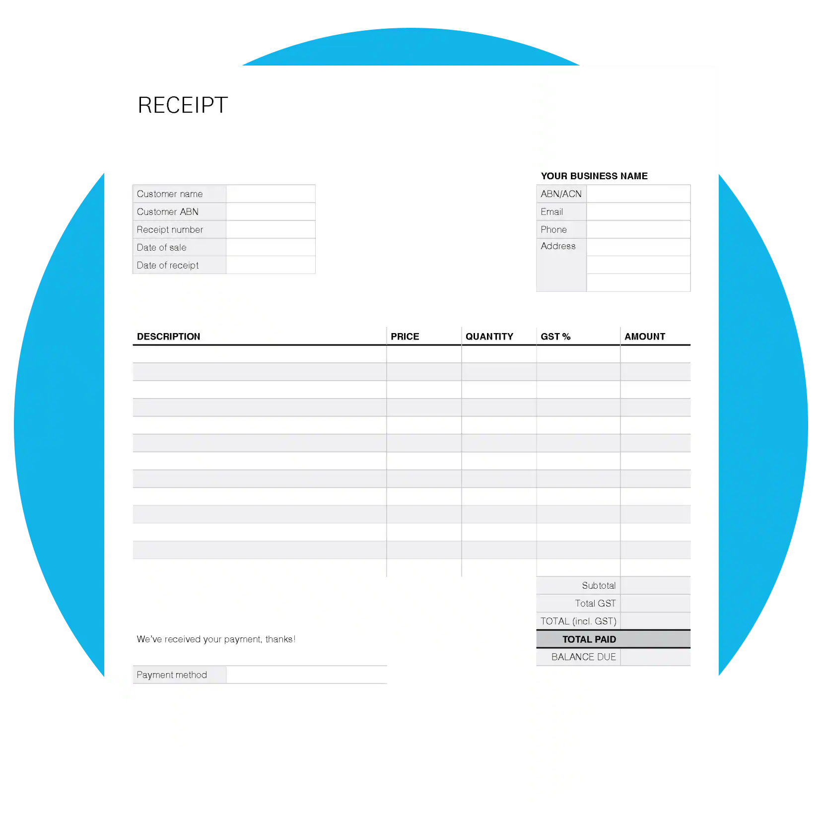Free Receipt Template Xero AU Free Receipt Template Xero AU
