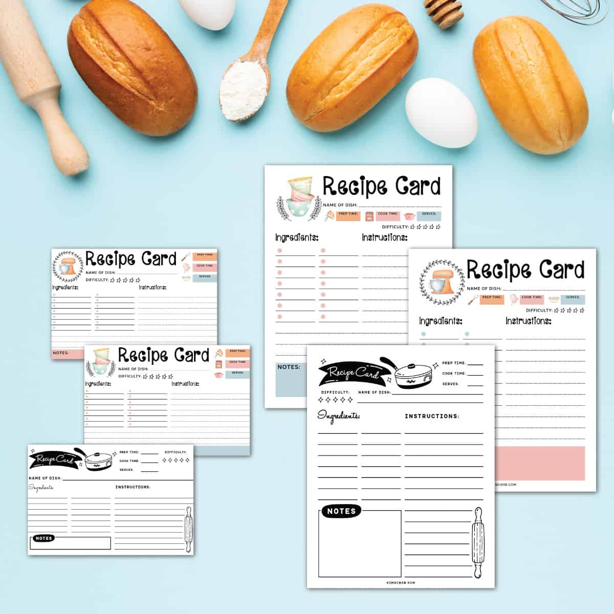 Printable Editable Recipe Card Template