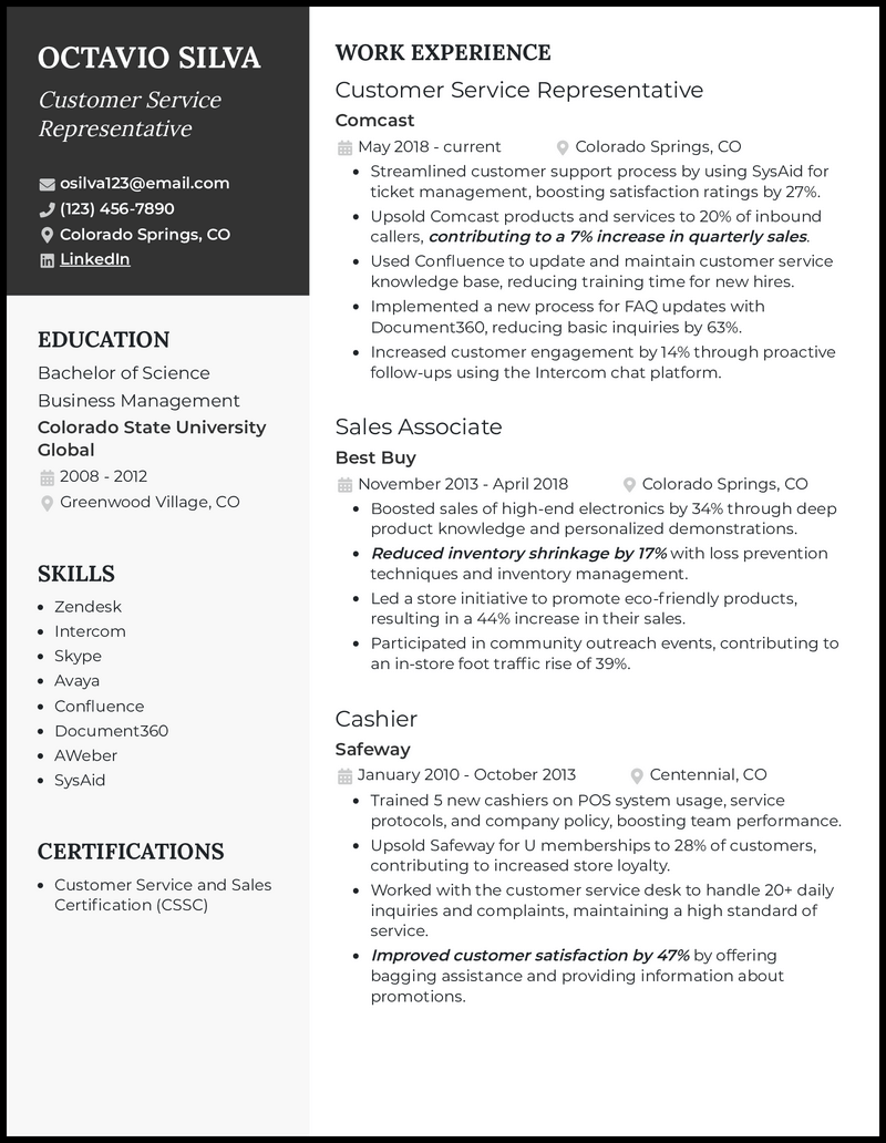 Printable Simple Resume Template