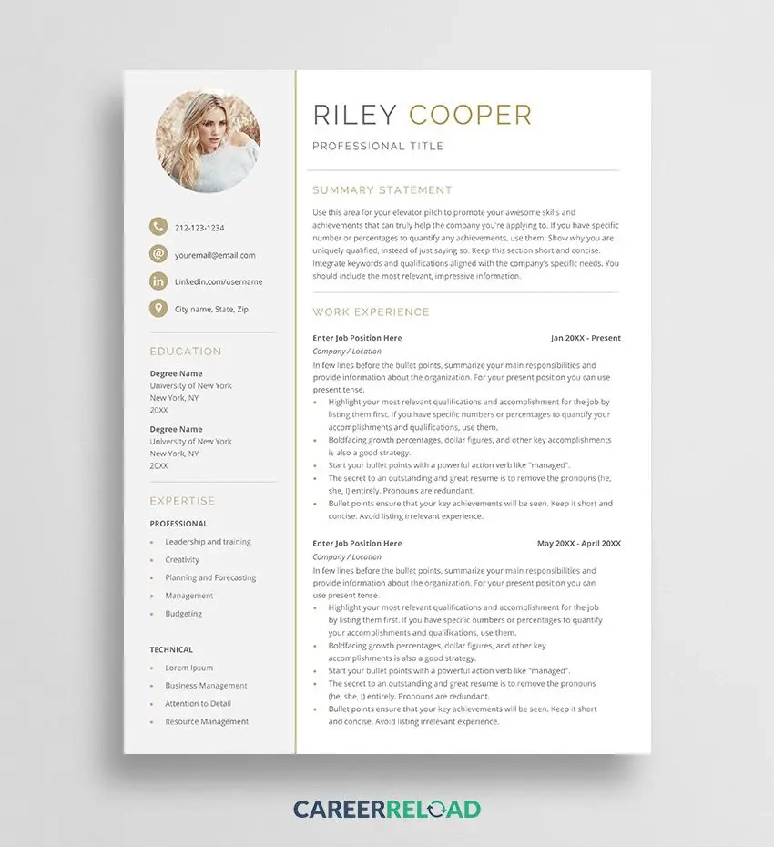 Free Resume Templates For 2025 Instant Download