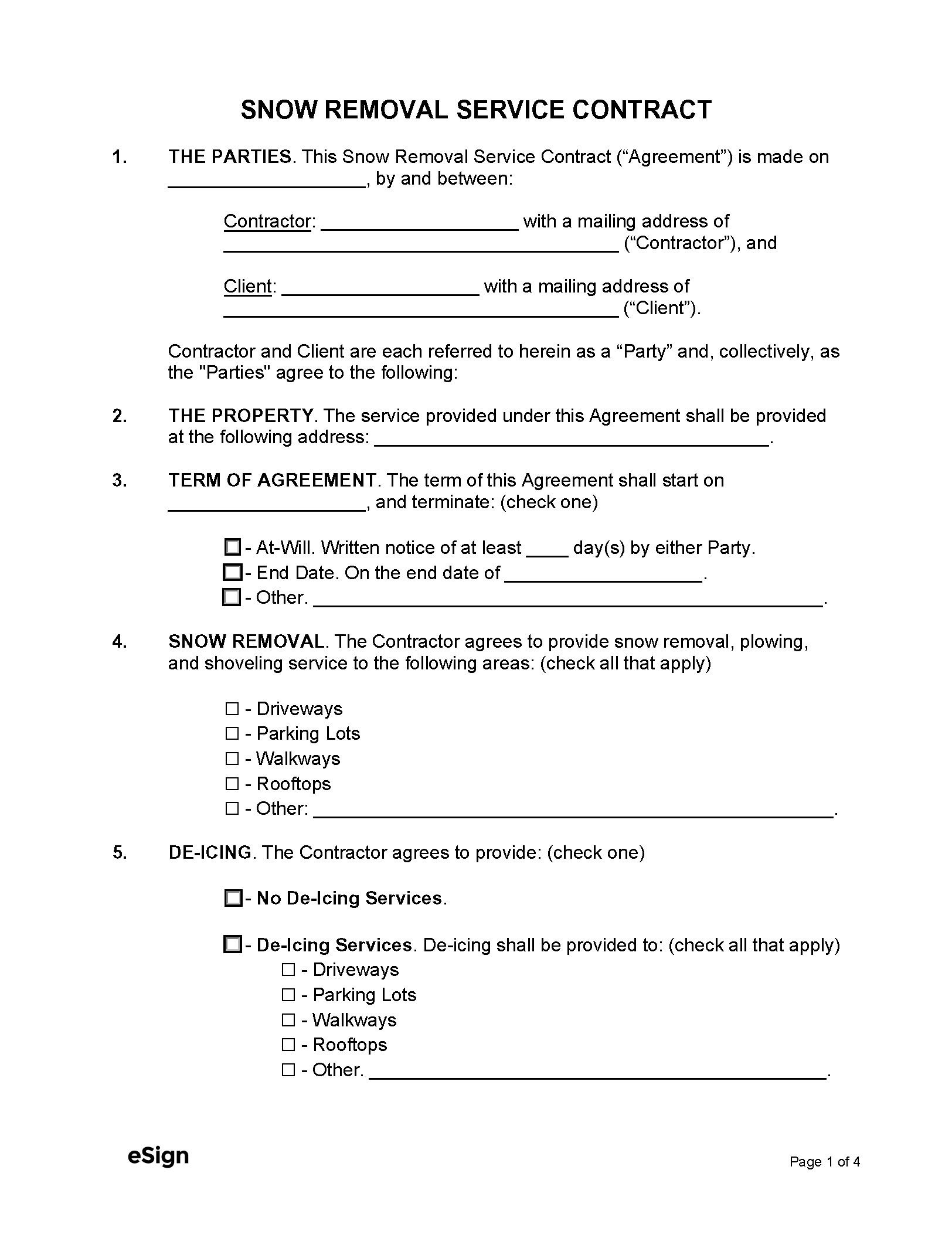 Printable Business Contract Template