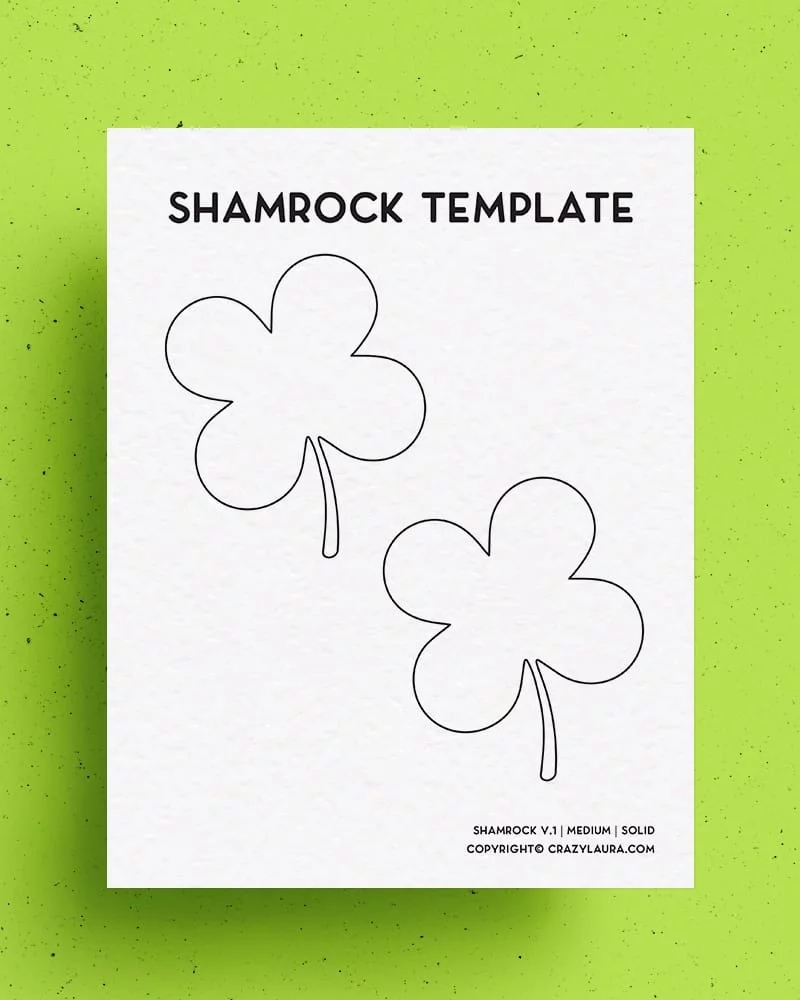 Free Shamrock Template Four Leaf Clover Printables Crazy Laura
