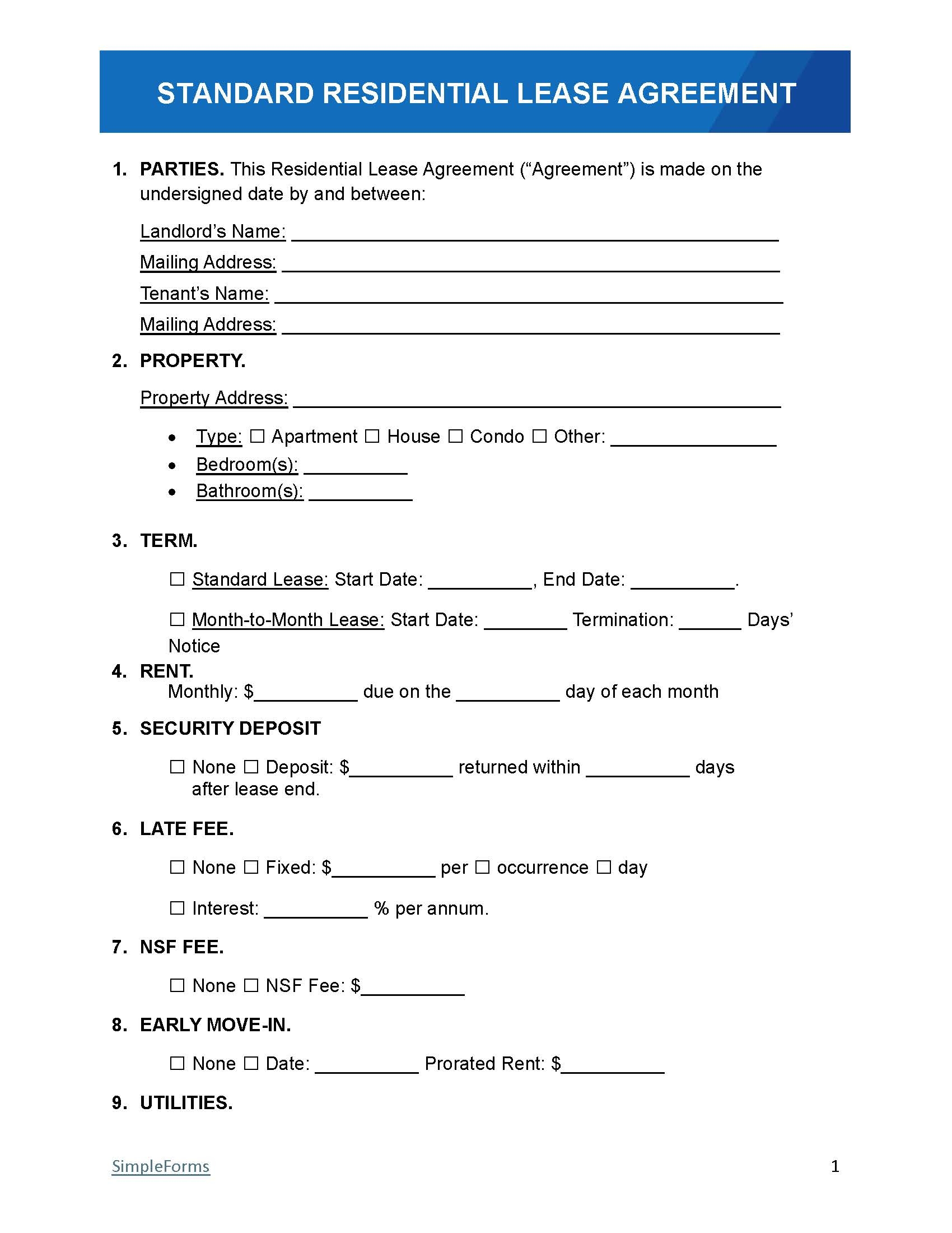 Free Simple Rental Agreement Form Templates 15 Downloads Free Simple Rental Agreement Form Templates 15 Downloads