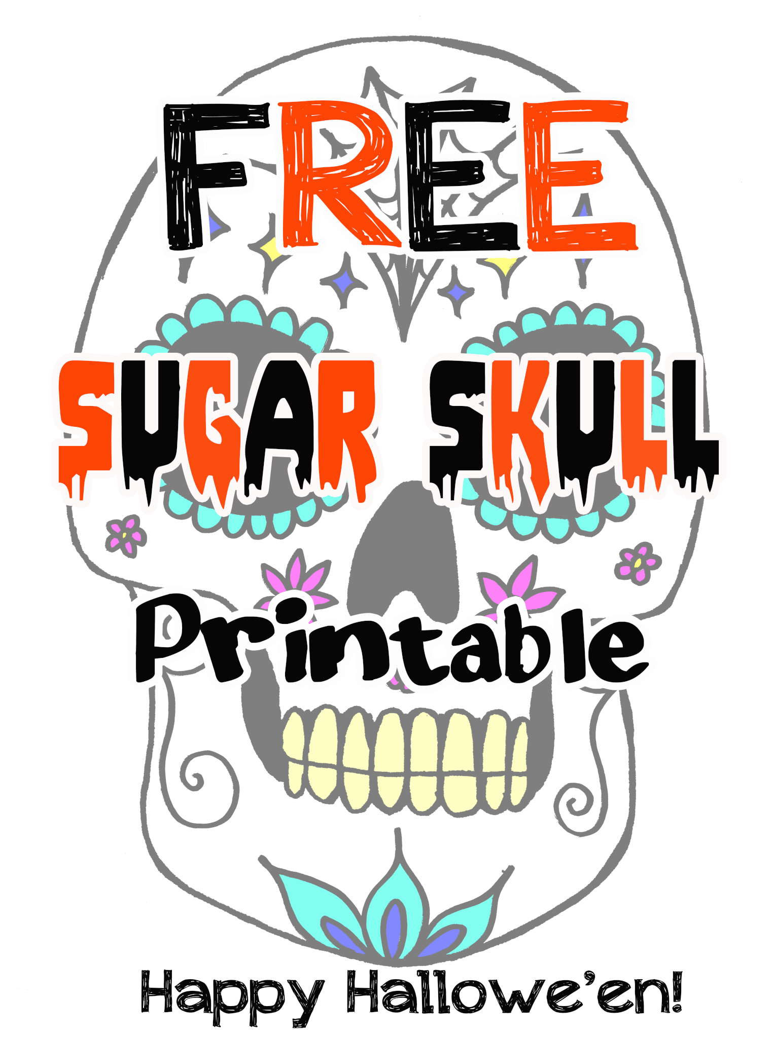 Printable Sugar Skull Template