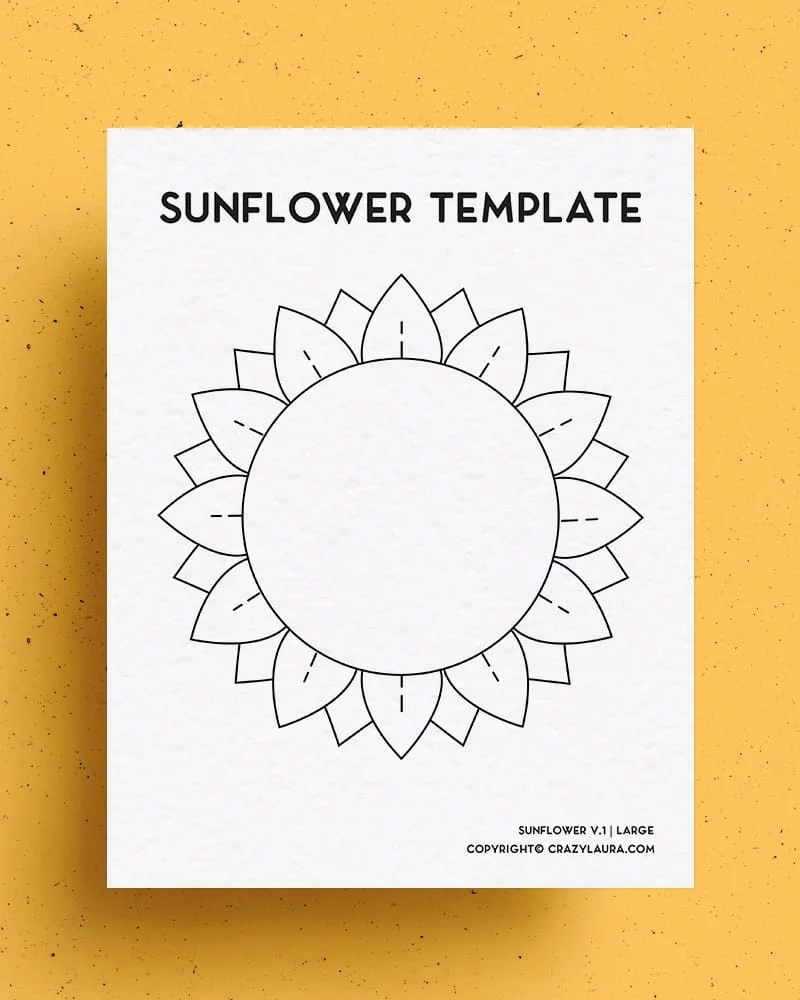 Free Sunflower Template Stencil Outlines Crazy Laura