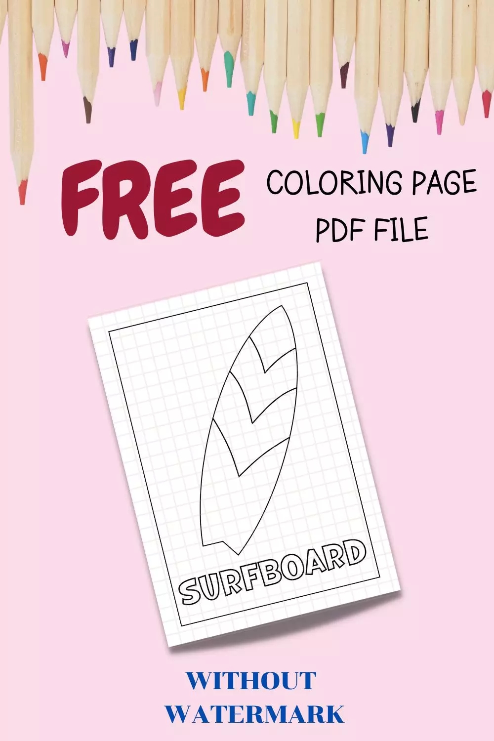 FREE SURFBOARD COLORING PAGE MasterBundles