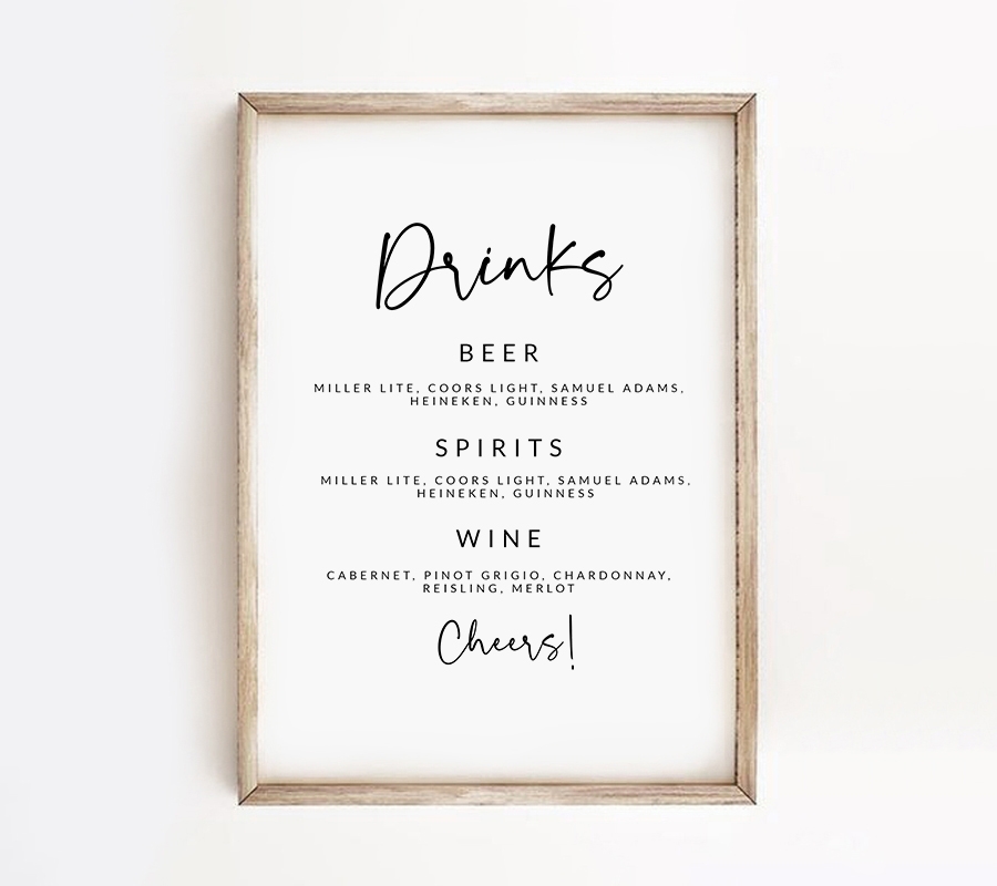 Printable Bar Menu Template