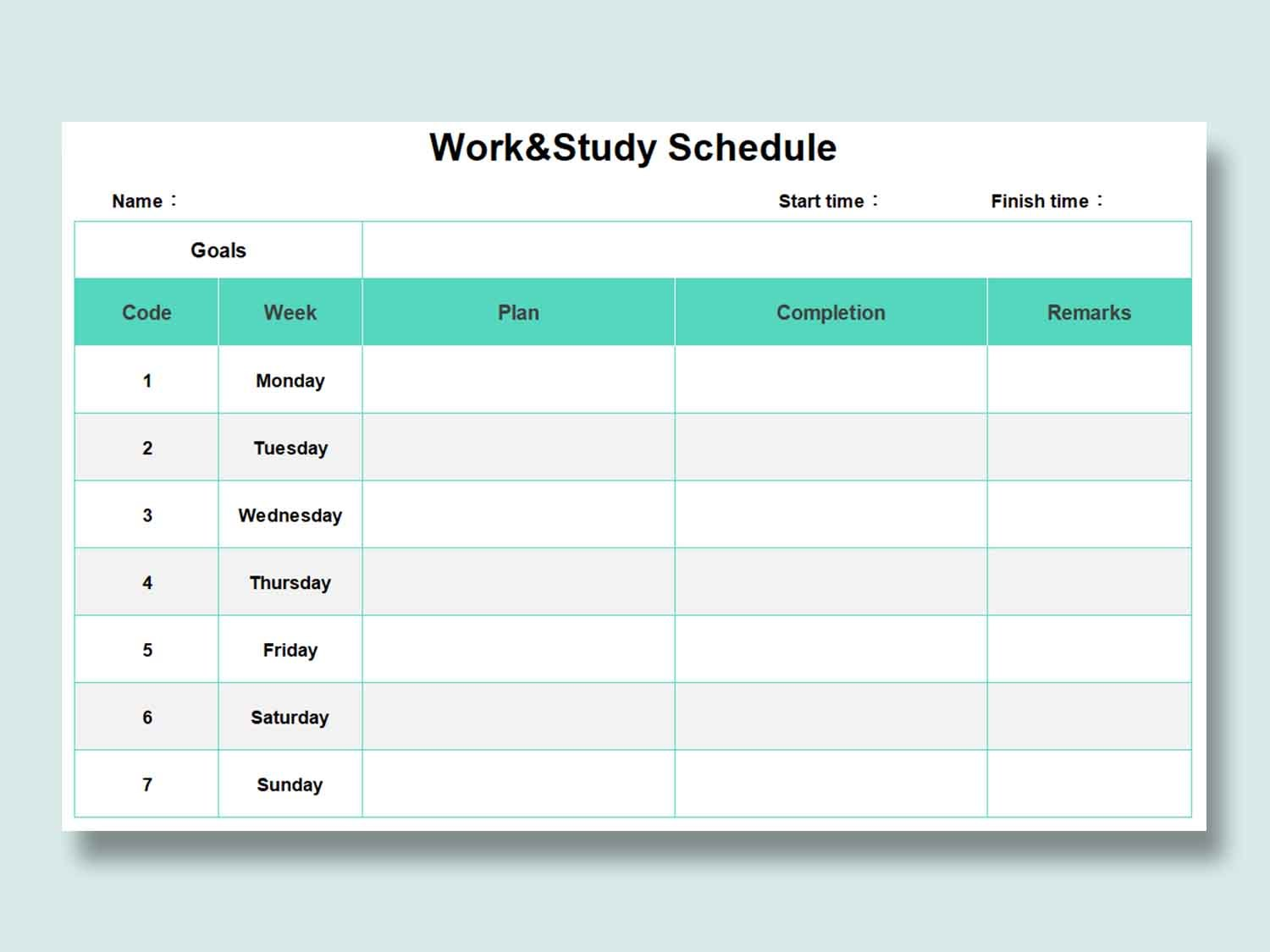 Free Weekly Employee Work Schedule Excel Template WPS Office Academy