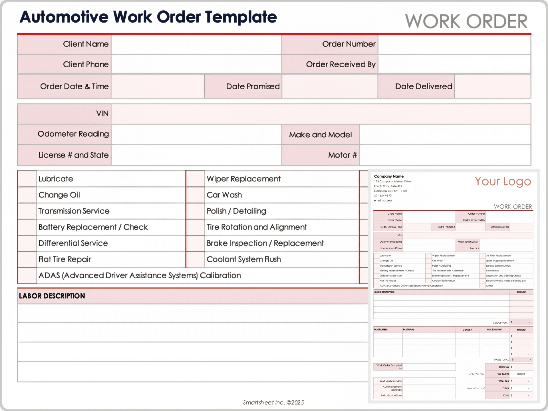 Free Work Order Forms Templates All Formats Editable Free Work Order Forms Templates All Formats Editable