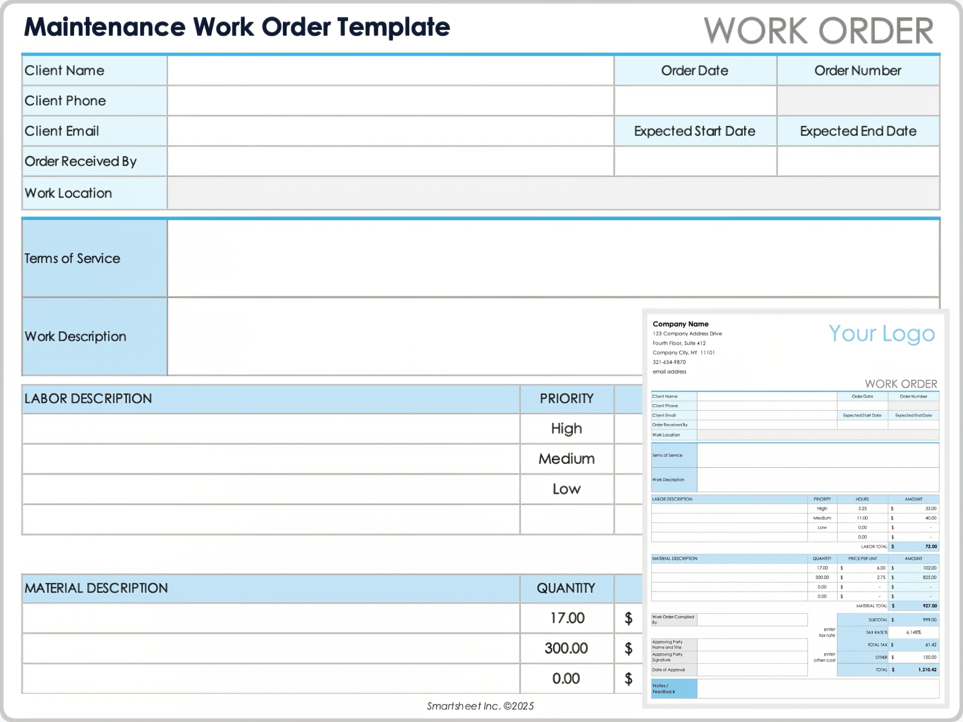 Free Work Order Forms Templates All Formats Editable Free Work Order Forms Templates All Formats Editable