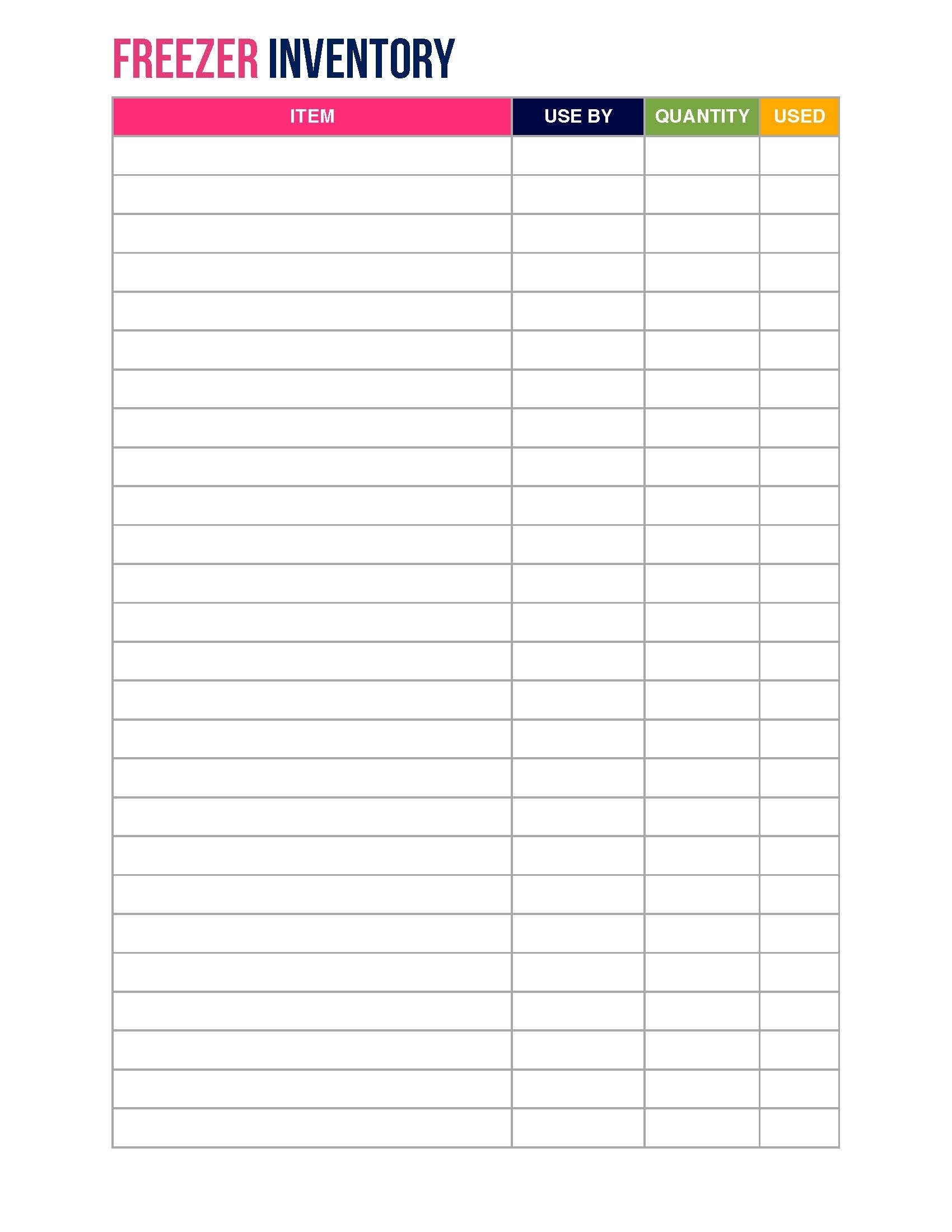 Freezer And Pantry Inventory Free Printable Mother Thyme