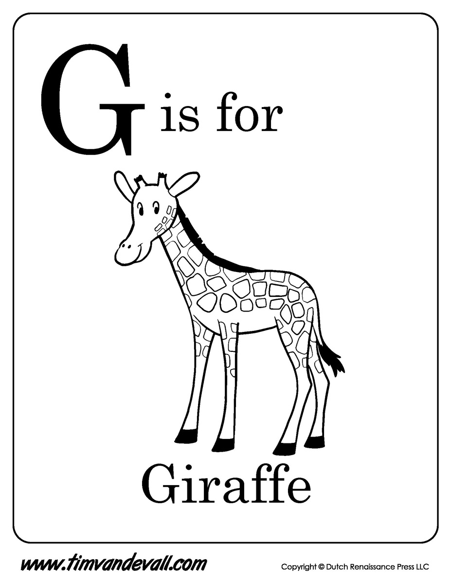 G is for Giraffe Printable Tim s Printables
