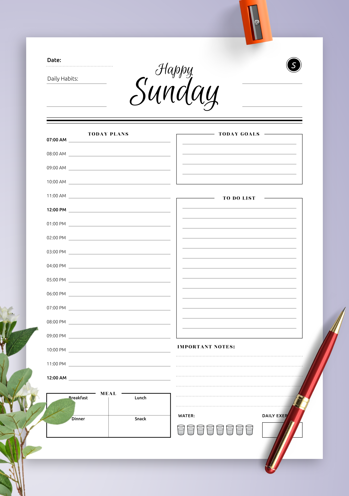 Printable Daily Journal Template