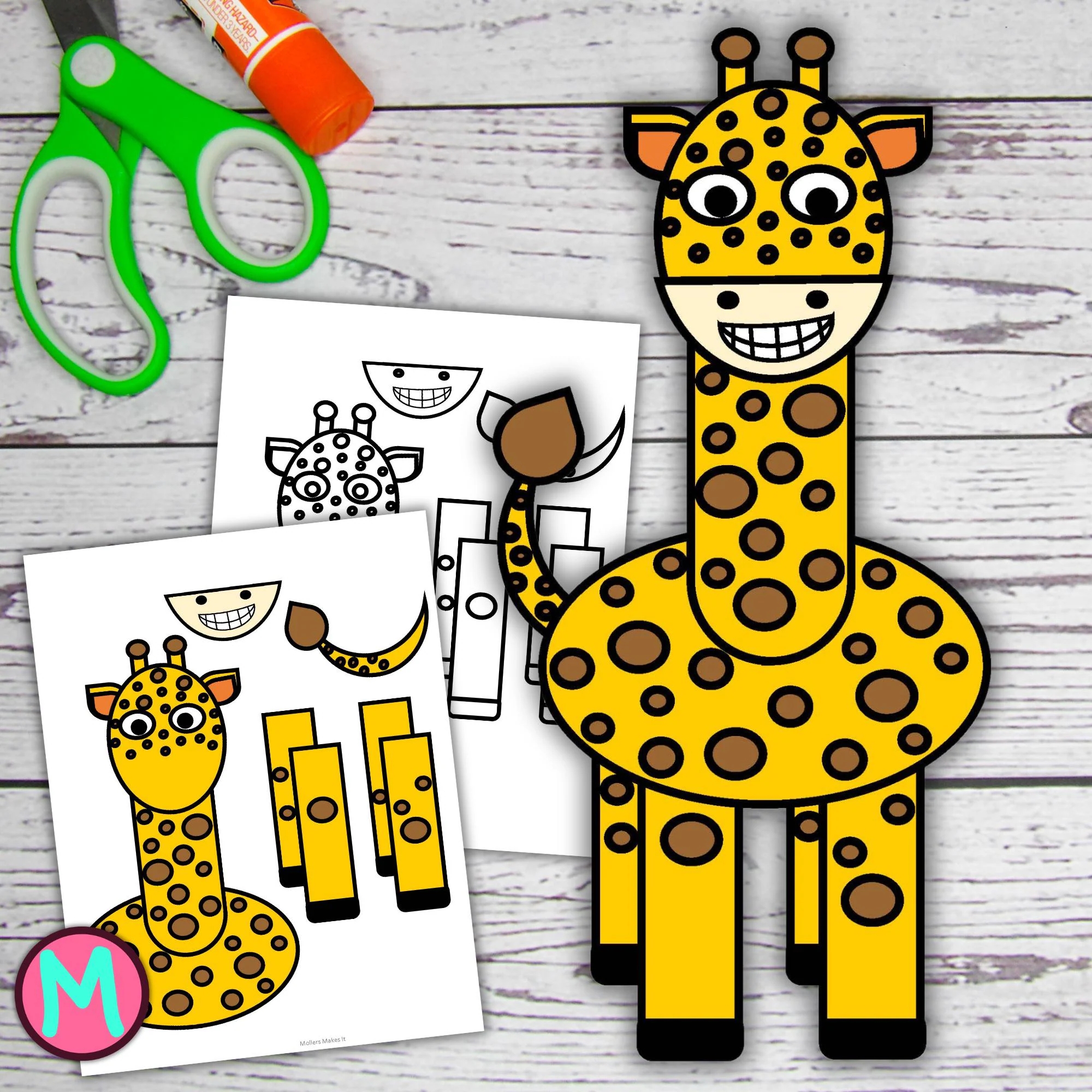 Giraffe Craft Template For Kids In Preschool Kindergarten Elementary Toddler Cut And Glue Animal Craft Etsy UK