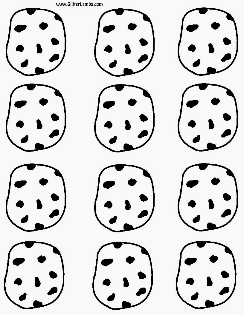 Glitter Lambs Cookie Monster Food Label Cards And Free Printable Chocolate Chip Cookie And Milk Cupcake Topper Templates For A DIY Cookie Monster Birthday Party