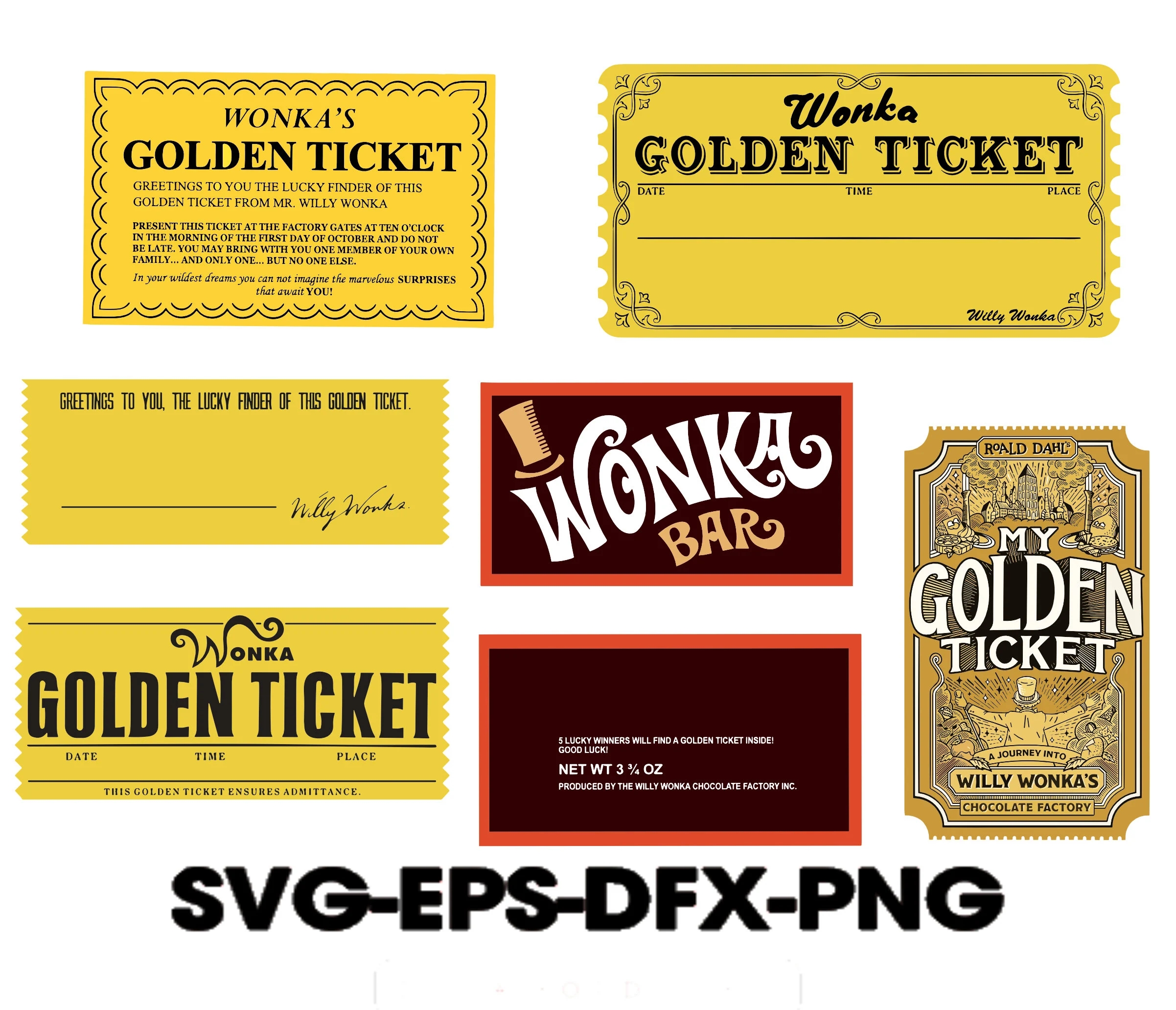 Golden Ticket Invitation Printable Template Willy Wonka Golden Ticket Invitation Printable Template Willy Wonka