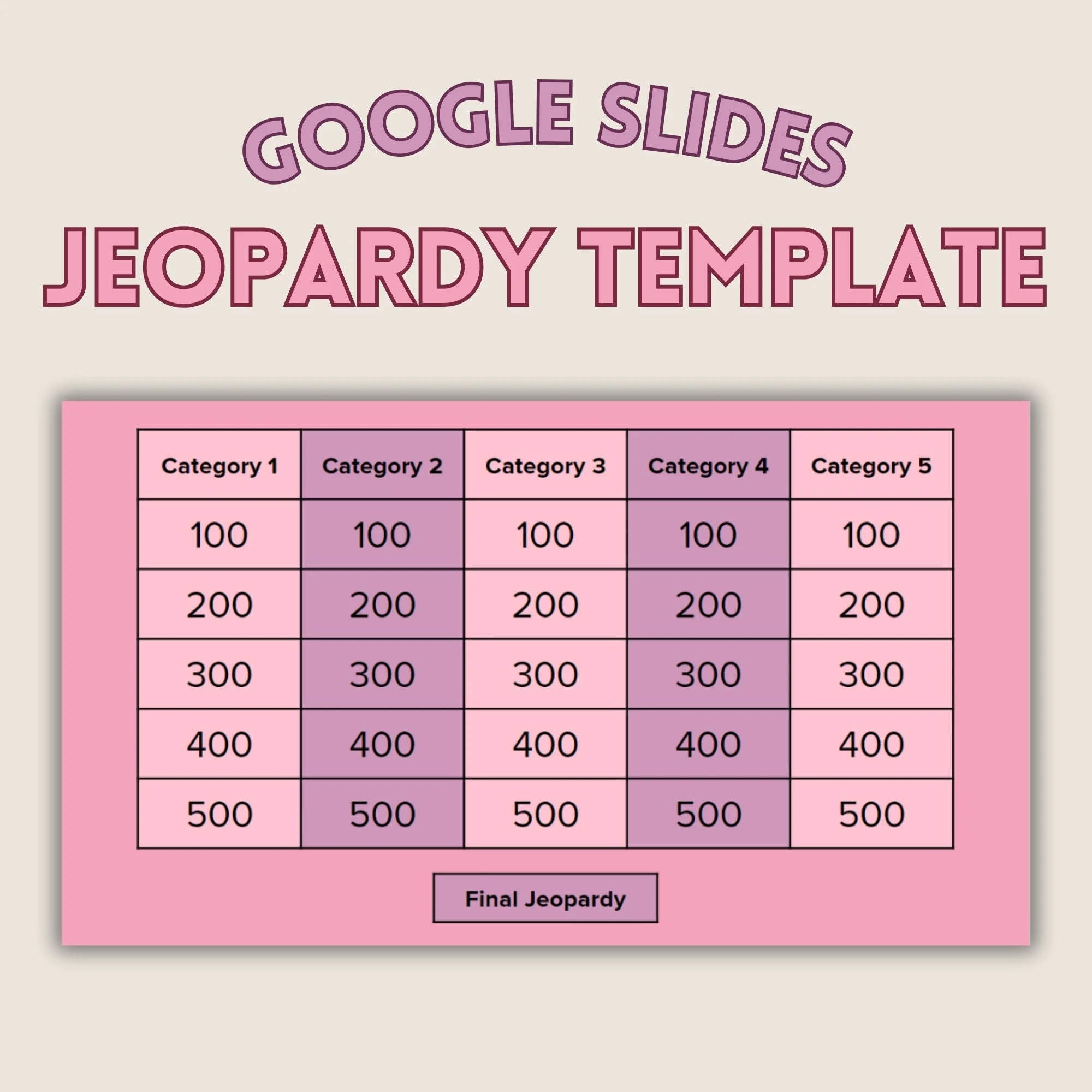 Google Slides Editable Jeopardy Template Jeoparty Bachelorette Party Jeopardy Galentines Day Games Etsy