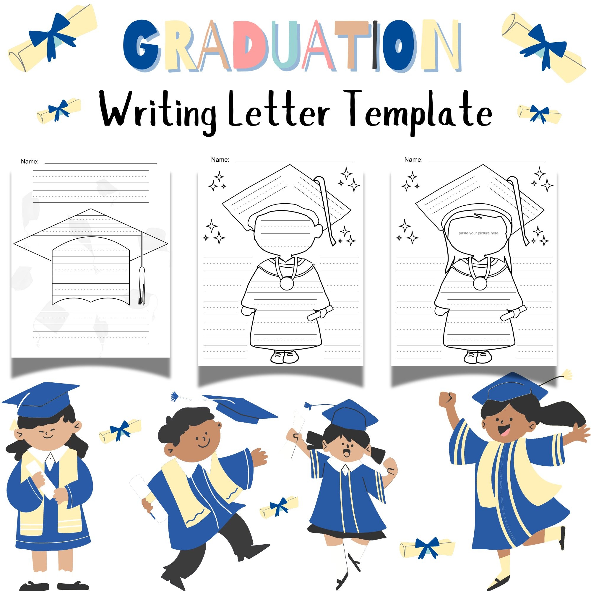 Graduation Theme Printable Handwriting Paper Writing Letter Template Activity Made By Teachers Graduation Theme Printable Handwriting Paper Writing Letter Template Activity Made By Teachers