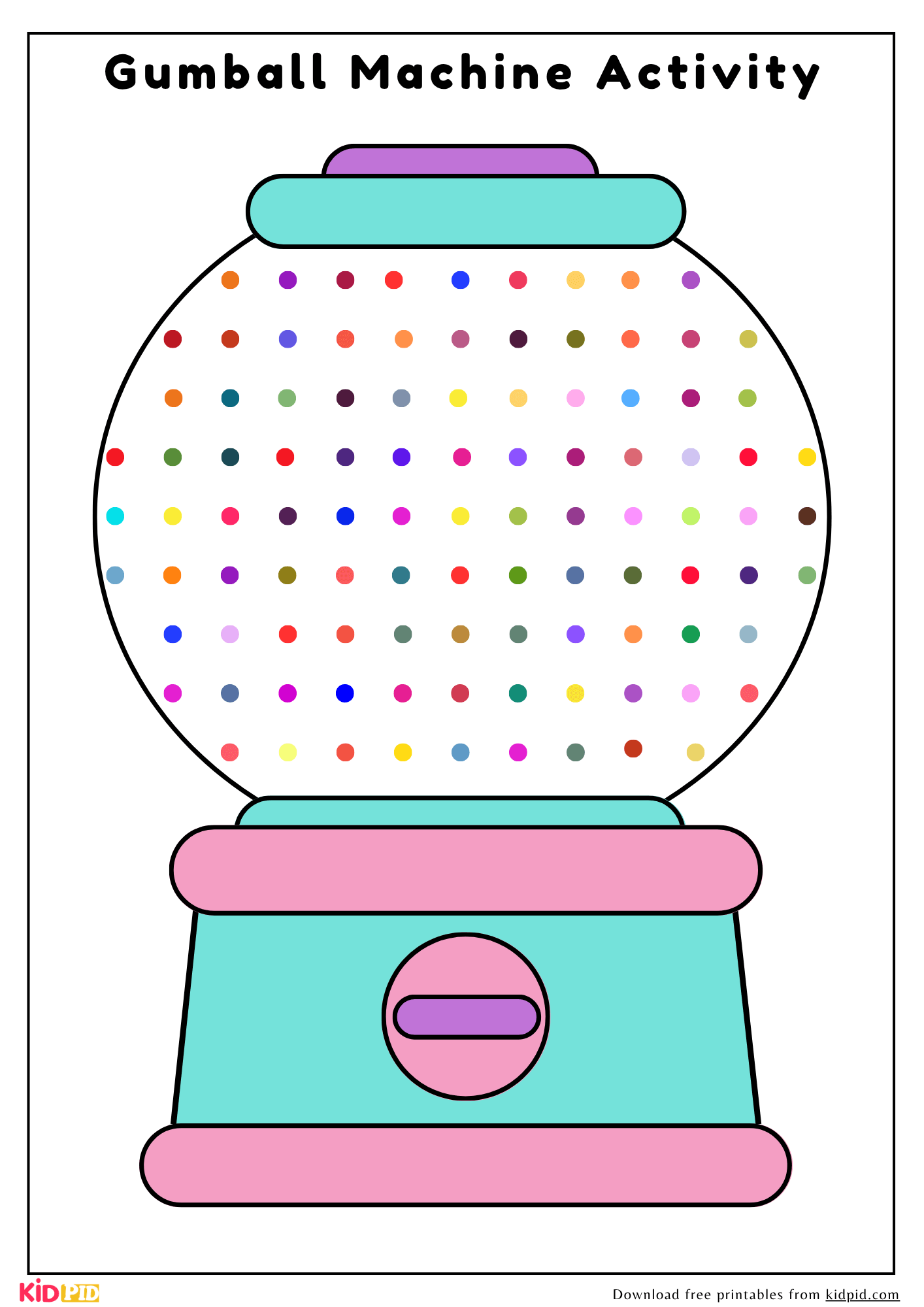 Gumball Machine Color Matching Activity Kidpid